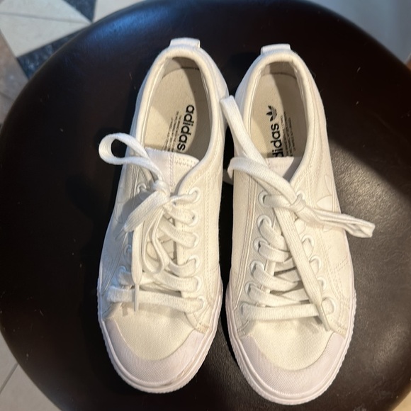 Adidas White Canvas Sneakers - Picture 3 of 7